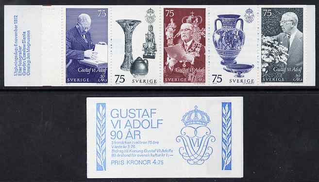 Sweden 1972 King's 90th Birthday 4k75 booklet complete and fine, SG SB279, stamps on , stamps on  stamps on royalty