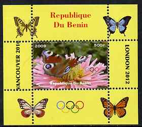 Benin 2009 Butterflies & Olympics #03 individual perf deluxe sheet unmounted mint. Note this item is privately produced and is offered purely on its thematic appeal, stamps on , stamps on  stamps on olympics, stamps on  stamps on butterflies