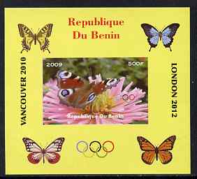 Benin 2009 Butterflies & Olympics #03 individual imperf deluxe sheet unmounted mint. Note this item is privately produced and is offered purely on its thematic appeal, stamps on , stamps on  stamps on olympics, stamps on  stamps on butterflies