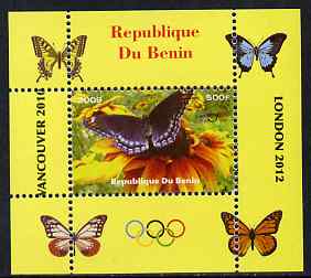 Benin 2009 Butterflies & Olympics #04 individual perf deluxe sheet unmounted mint. Note this item is privately produced and is offered purely on its thematic appeal, stamps on , stamps on  stamps on olympics, stamps on  stamps on butterflies