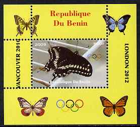 Benin 2009 Butterflies & Olympics #05 individual perf deluxe sheet unmounted mint. Note this item is privately produced and is offered purely on its thematic appeal, stamps on , stamps on  stamps on olympics, stamps on  stamps on butterflies