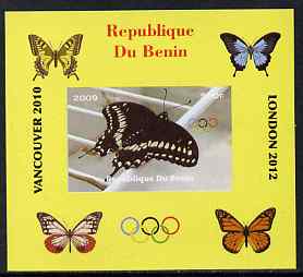 Benin 2009 Butterflies & Olympics #05 individual imperf deluxe sheet unmounted mint. Note this item is privately produced and is offered purely on its thematic appeal, stamps on , stamps on  stamps on olympics, stamps on  stamps on butterflies