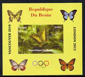 Benin 2009 Butterflies & Olympics #06 individual imperf deluxe sheet unmounted mint. Note this item is privately produced and is offered purely on its thematic appeal, stamps on olympics, stamps on butterflies