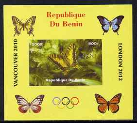 Benin 2009 Butterflies & Olympics #06 individual imperf deluxe sheet unmounted mint. Note this item is privately produced and is offered purely on its thematic appeal, stamps on , stamps on  stamps on olympics, stamps on  stamps on butterflies