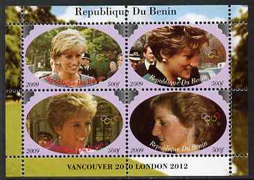 Benin 2009 Princess Diana & Olympics #03 perf sheetlet containing 4 values, unmounted mint. Note this item is privately produced and is offered purely on its thematic appeal, stamps on , stamps on  stamps on olympics, stamps on  stamps on diana, stamps on  stamps on royalty