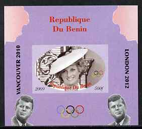 Benin 2009 Princess Diana, Kennedy & Olympics #07 individual imperf deluxe sheet, unmounted mint. Note this item is privately produced and is offered purely on its thematic appeal, stamps on , stamps on  stamps on olympics, stamps on  stamps on diana, stamps on  stamps on royalty, stamps on  stamps on personalities, stamps on  stamps on kennedy, stamps on  stamps on usa presidents, stamps on  stamps on americana