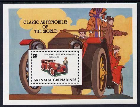 Grenada - Grenadines 1983 Motoring Anniversary (McFarlan) $5 m/sheet unmounted mint SG MS 562, stamps on , stamps on  stamps on cars  transport   mcfarlan