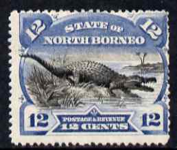 North Borneo 1894 Crocodile 12c mounted mint, SG75, stamps on , stamps on  stamps on heraldry, stamps on  stamps on  qv , stamps on  stamps on arms