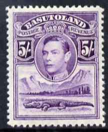 Basutoland 1938 KG6 5s violet very lightly mounted mint SG 27, stamps on , stamps on  kg6 , stamps on 