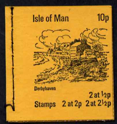 Isle of Man 1973 Derbyhaven 10p booklet (yellow cover) complete and fine, SG SB1, stamps on , stamps on  stamps on tourism