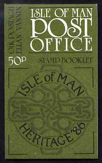 Booklet - Isle of Man 1986 Manx Heritage Year 50p booklet (olive-green cover) complete and fine, SG SB14