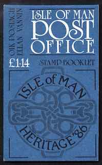 Isle of Man 1986 Manx Heritage Year £1.14 booklet (blue cover) complete and fine, SG SB15, stamps on tourism, stamps on vikings