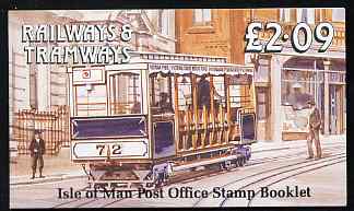 Isle of Man 1989 Manx Railways & Tramways Â£2.09 booklet (Cable Tramway) complete and fine, SG SB22, stamps on , stamps on  stamps on railways, stamps on  stamps on trams