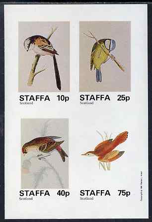 Staffa 1981 Birds #81 imperf sheetlet containing set of 4 values unmounted mint, stamps on , stamps on  stamps on birds