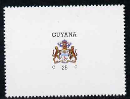Guyana 1985 Arms of Guyana 25c horizontal format without watermark unmounted mint SG 1535b, stamps on arms, stamps on heraldry