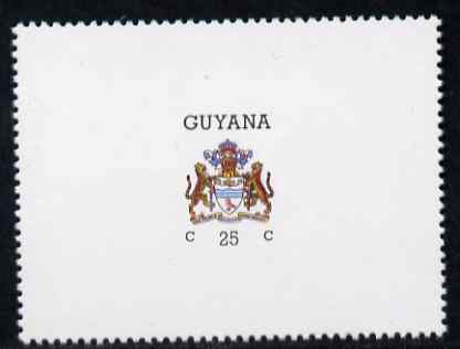 Guyana 1985 Arms of Guyana 25c horizontal format without watermark unmounted mint SG 1535b, stamps on , stamps on  stamps on arms, stamps on  stamps on heraldry