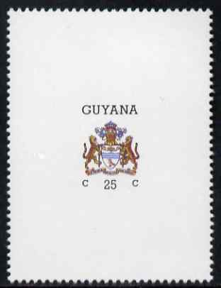 Guyana 1985 Arms of Guyana 25c vertical format without watermark unmounted mint SG 1534b, stamps on arms, stamps on heraldry