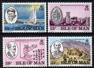 Isle of Man 1983 150th Anniversary of King William's College set of 4 unmounted mint, SG 251-54, stamps on , stamps on  stamps on education, stamps on  stamps on militaria, stamps on  stamps on nobel, stamps on  stamps on science & technology, stamps on  stamps on sailing, stamps on  stamps on victoria cross, stamps on  stamps on medals