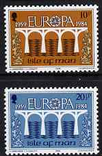 Isle of Man 1984 Europa (CEPT 25th Anniversary Logo) set of 2 unmounted mint, SG 265-66, stamps on , stamps on  stamps on europa, stamps on  stamps on bridges, stamps on  stamps on 