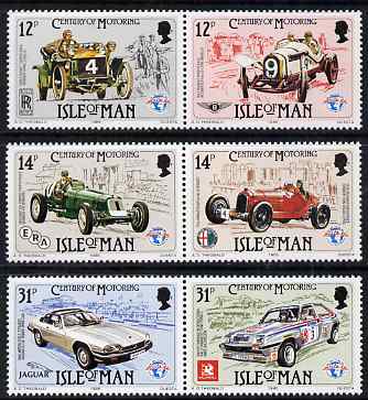 Isle of Man 1985 Century of Motoring set of 6 unmounted mint, SG 290-95, stamps on cars