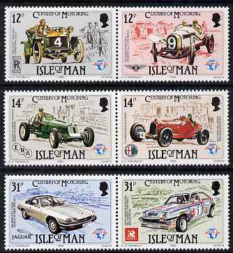 Isle of Man 1985 Century of Motoring set of 6 unmounted mint, SG 290-95, stamps on , stamps on  stamps on cars