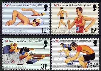 Isle of Man 1986 Commonwealth Games set of 4 unmounted mint, SG 306-09, stamps on , stamps on  stamps on sports, stamps on  stamps on shooting, stamps on  stamps on cycling, stamps on  stamps on swimming, stamps on  stamps on ahtletics