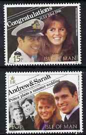 Isle of Man 1986 Royal Wedding set of 2 unmounted mint, SG 326-27, stamps on , stamps on  stamps on royalty, stamps on  stamps on andrew & fergie