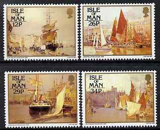 Isle of Man 1987 Paintings by John Miller Nicholson set of 4 unmounted mint, SG 340-43, stamps on , stamps on  stamps on arts, stamps on  stamps on ships