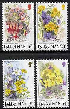 Isle of Man 1987 Wild Flowers set of 4 unmounted mint, SG 354-57, stamps on flowers