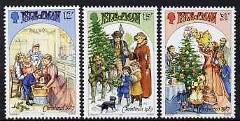 Isle of Man 1987 Christmas - Victorian Scenes set of 3 unmounted mint, SG 358-60, stamps on , stamps on  stamps on christmas