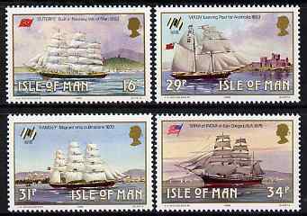 Isle of Man 1988 Manx Sailing Ships set of 4 unmounted mint, SG 385-88, stamps on ships, stamps on 