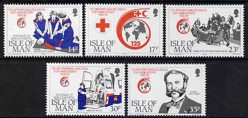 Isle of Man 1989 125th Anniversary of Red Cross & Centenary of Nobles Hospital set of 5 unmounted mint, SG 424-28, stamps on red cross, stamps on medical, stamps on 