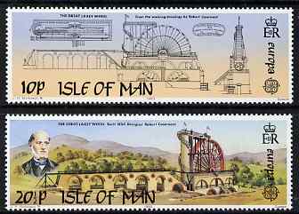 Isle of Man 1983 Europa - The Great Laxey Wheel set of 2 unmounted mint, SG 249-50, stamps on , stamps on  stamps on europa, stamps on  stamps on engineering, stamps on  stamps on bridges