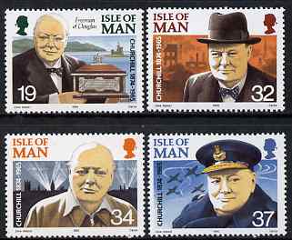 Isle of Man 1990 Churchill 25th Death Anniversary set of 4 unmounted mint, SG 455-58, stamps on , stamps on  stamps on personalities, stamps on  stamps on churchill