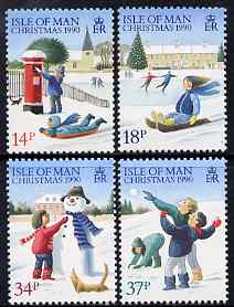 Isle of Man 1990 Christmas set of 4 unmounted mint, SG 459-62, stamps on christmas