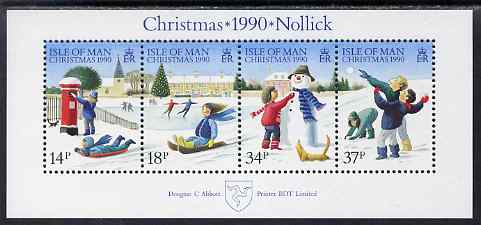 Isle of Man 1990 Christmas m/sheet unmounted mint, SG MS463, stamps on christmas, stamps on postbox
