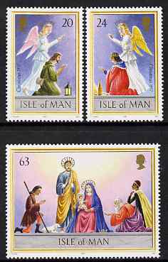 Isle of Man 1997 Christmas set of 3 unmounted mint, SG 765-67, stamps on christmas