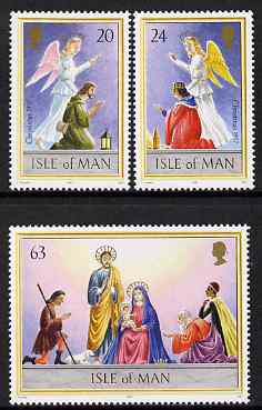Isle of Man 1997 Christmas set of 3 unmounted mint, SG 765-67, stamps on , stamps on  stamps on christmas