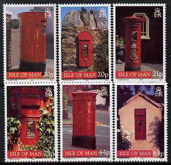 Isle of Man 1999 Local Post Boxes set of 6 unmounted mint, SG 824-29, stamps on , stamps on  stamps on postboxes