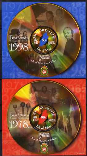 Isle of Man 1999 Legends of Music - The Bee Gees set of 2 m/sheets unmounted mint, SG MS867, stamps on music, stamps on 