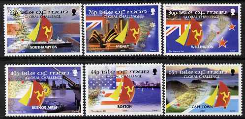 Isle of Man 2000 BT Global Challenge Round the World Yacht Race set of 6 unmounted mint, SG 901-06, stamps on , stamps on  stamps on ships, stamps on  stamps on sport, stamps on  stamps on flags