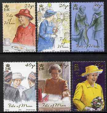 Isle of Man 2001 Golden Jubilee - 1st Issue 'The Daily Life of the Queen - An Artist's Diary (paintings by Michael Noakes) set of 6 unmounted mint, SG 959-64, stamps on , stamps on  stamps on royalty