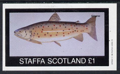 Staffa 1982 Fish #06 (Gillaroo) imperf souvenir sheet (Â£1 value) unmounted mint, stamps on fish     marine-life