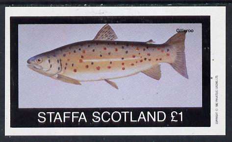 Staffa 1982 Fish #06 (Gillaroo) imperf souvenir sheet (£1 value) unmounted mint, stamps on fish     marine-life