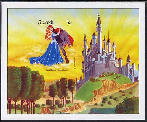 Grenada 1987 Disney's Sleeping Beauty m/sheet imperf from a limited printing, unmounted mint SG MS 1707a, stamps on , stamps on  stamps on disney, stamps on  stamps on fairy tales, stamps on  stamps on films, stamps on  stamps on cinema, stamps on  stamps on cartoons, stamps on  stamps on 