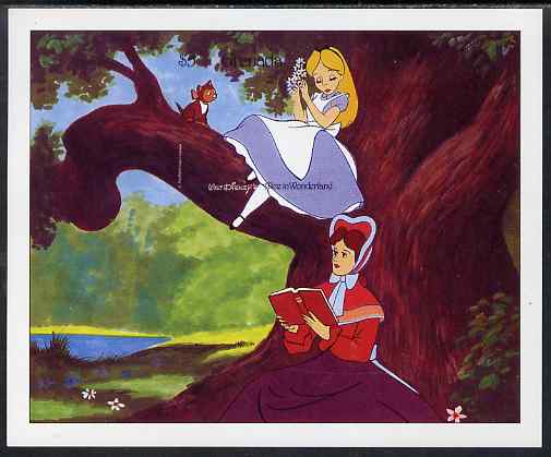 Grenada 1987 Disneys Alice in Wonderland m/sheet imperf from a limited printing, unmounted mint SG MS 1707b, stamps on disney, stamps on fairy tales, stamps on films, stamps on cinema, stamps on cartoons, stamps on 