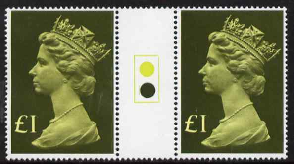 Great Britain 1977-87 Machin - Large Format A31 traffic light gutter pair unmounted mint SG 1026, stamps on , stamps on  stamps on great britain 1977-87 machin - large format \a31 traffic light gutter pair unmounted mint sg 1026