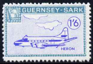 Guernsey - Sark 1966 Aircraft 1s6d Heron with Europa overprint omitted unmounted mint (blocks available price pro-rata) see note after Rosen CS 101, stamps on , stamps on  stamps on aviation, stamps on  stamps on heron, stamps on  stamps on maps