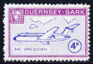 Guernsey - Sark 1967 Aircraft 4d BAC-111 unmounted mint (blocks available price pro-rata) Rosen CS 104, stamps on aviation, stamps on  bac , stamps on bac-111, stamps on maps