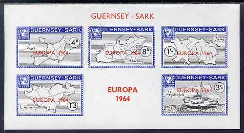 Guernsey - Sark 1964 Europa overprint on Maps imperf m/sheet unmounted mint, Rosen CS 61MS, stamps on , stamps on  stamps on europa, stamps on  stamps on maps